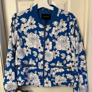 Banana Republic spring jacket, zipper, pockets, floral, large